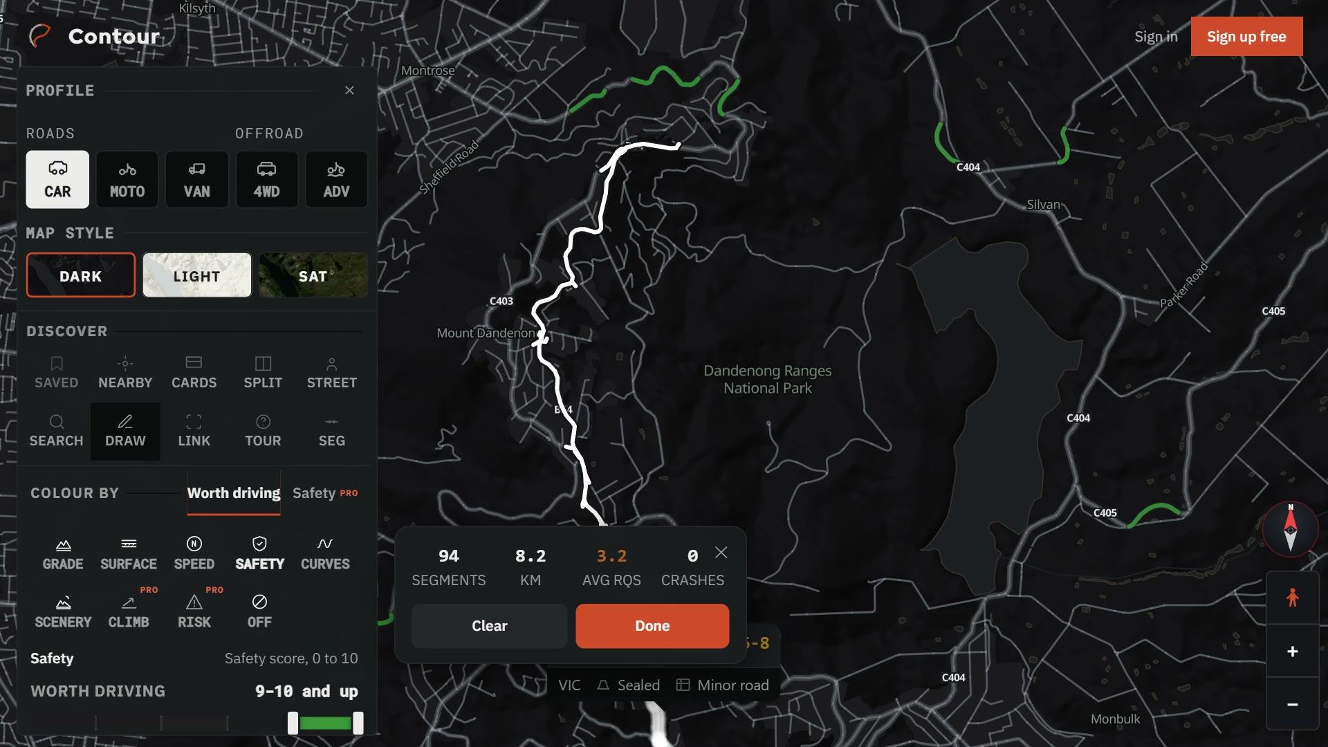 Draw your own route - Contour | Contour